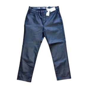 NWT  A.N.A High-Rise Straight Pants 12 Matte Black Faux Leather